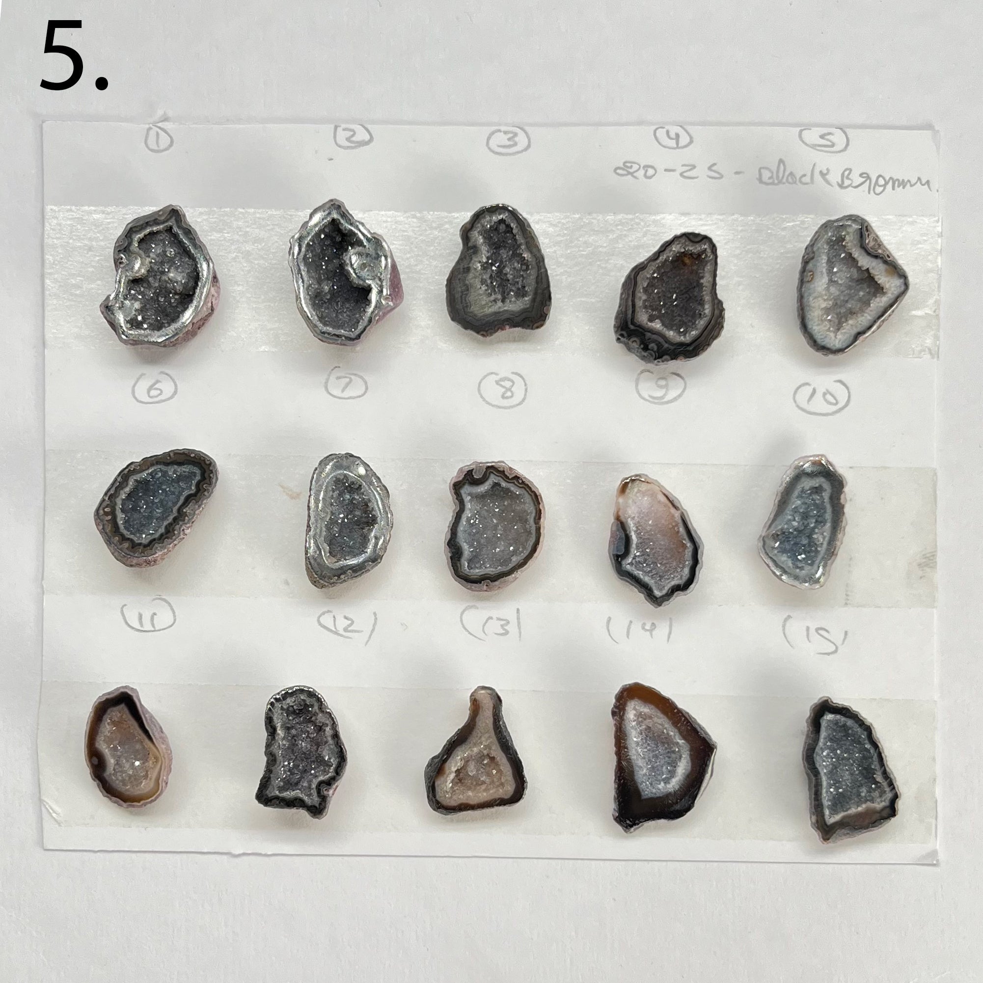 Geode Pendant stone by Selection 20 - 25 MM Black My Store