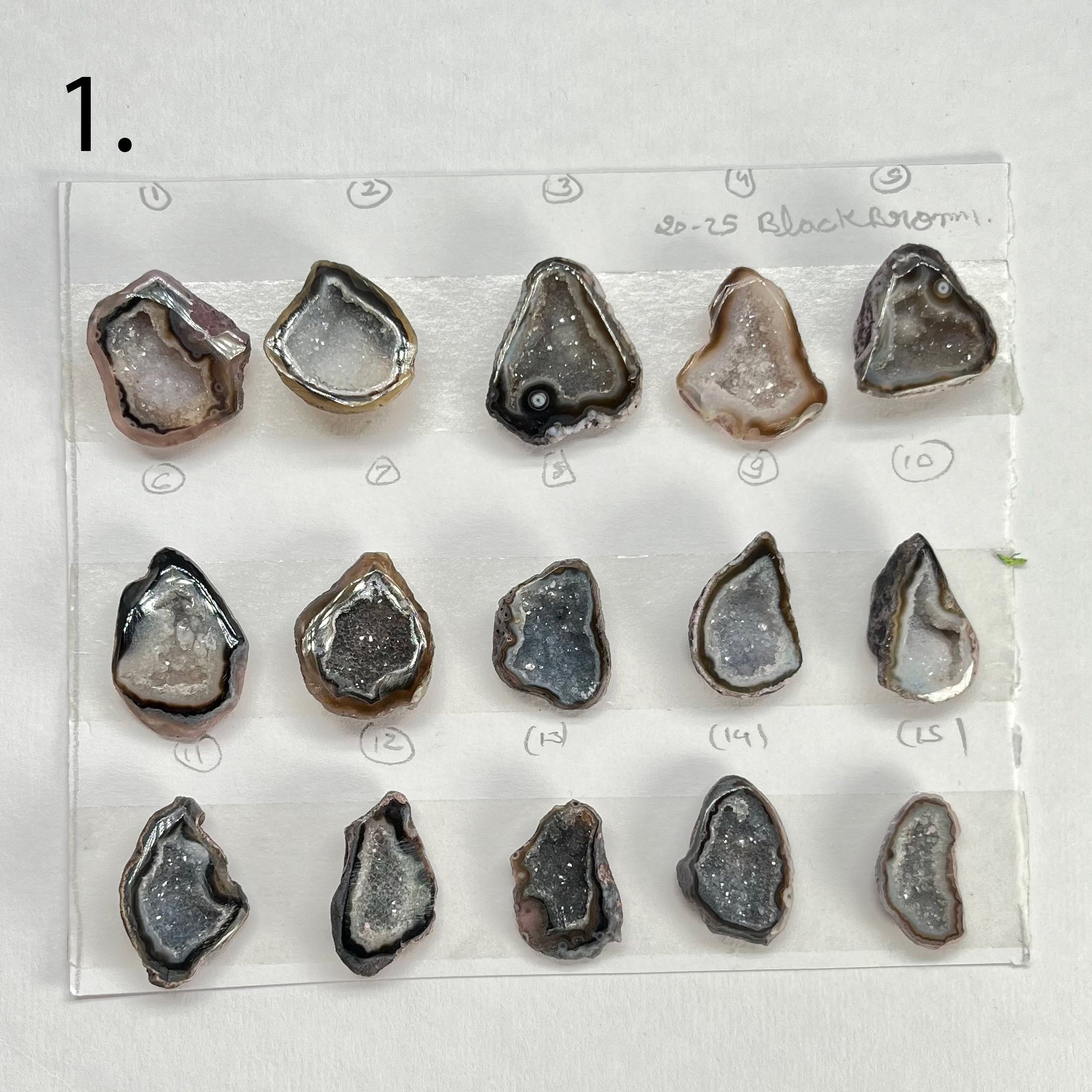 Geode Pendant stone by Selection 20 - 25 MM Black My Store