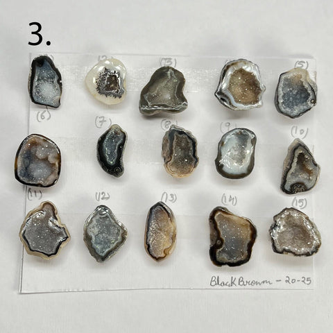 Geode Pendant stone by Selection 20 - 25 MM Black My Store