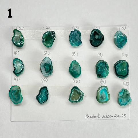 Geode Pendant stone by Selection 20 - 25MM Green My Store