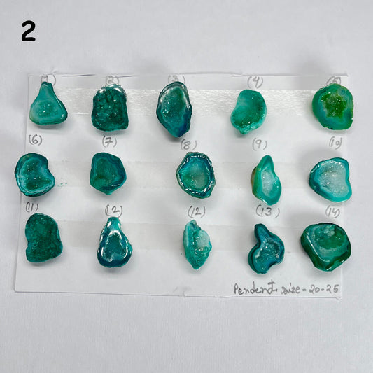 Geode Pendant stone by Selection 20 - 25MM Green My Store