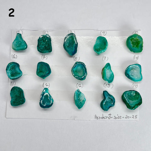 Geode Pendant stone by Selection 20 - 25MM Green My Store