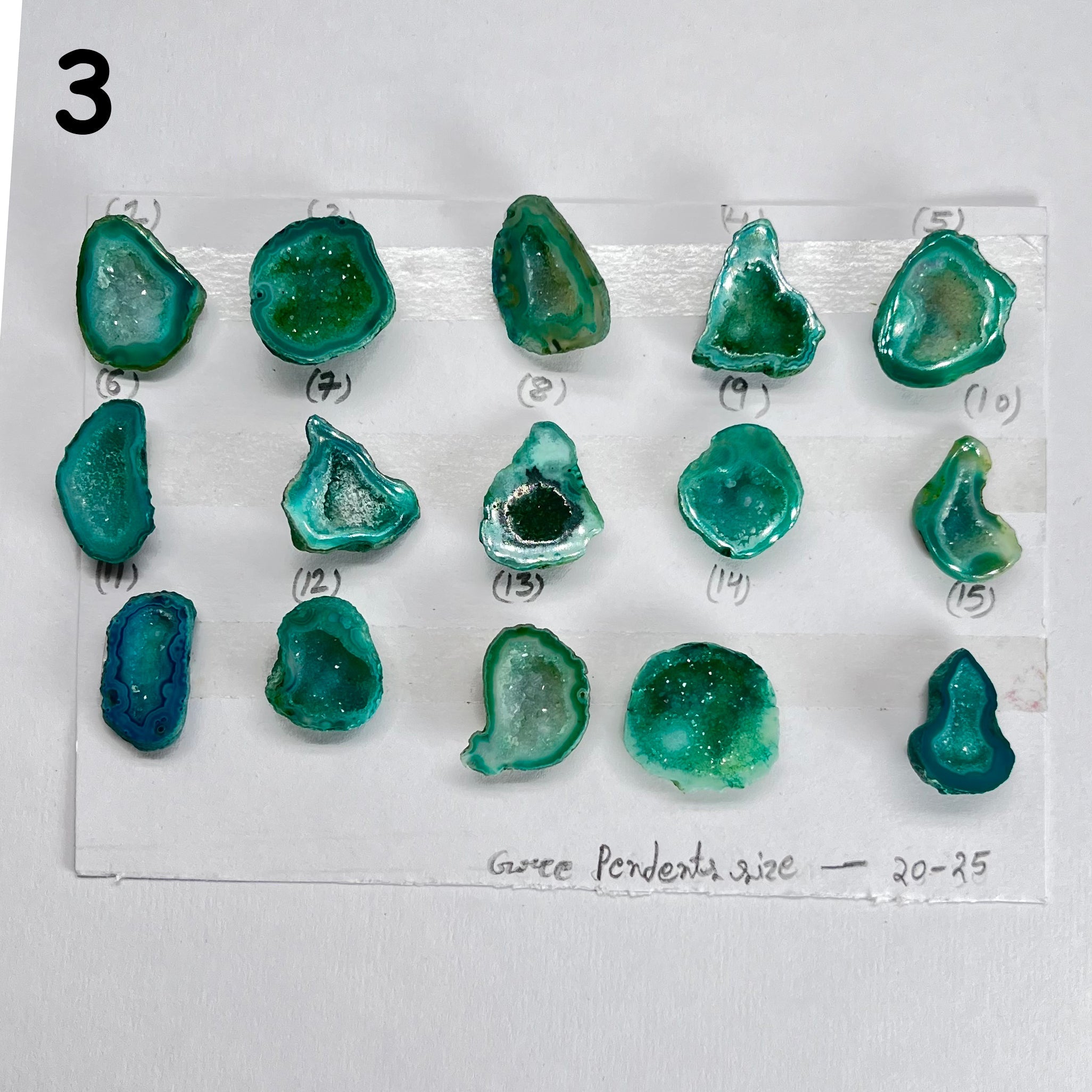 Geode Pendant stone by Selection 20 - 25MM Green My Store