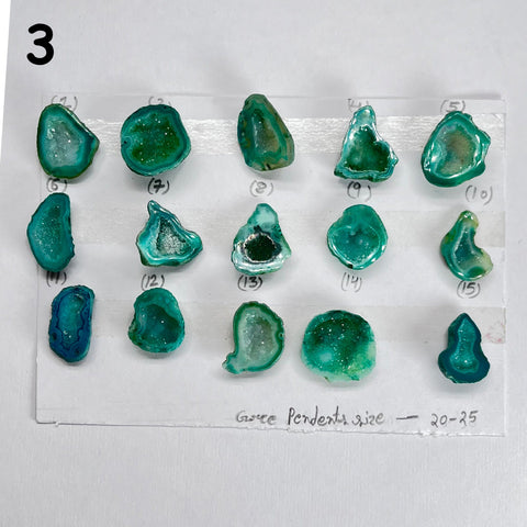 Geode Pendant stone by Selection 20 - 25MM Green My Store
