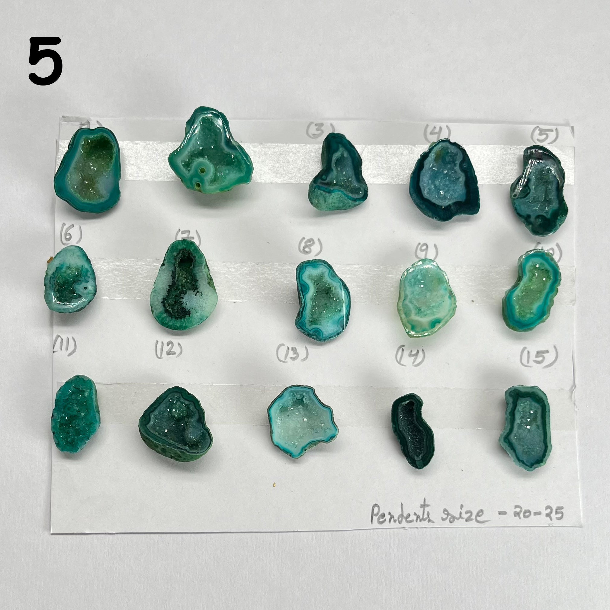 Geode Pendant stone by Selection 20 - 25MM Green My Store