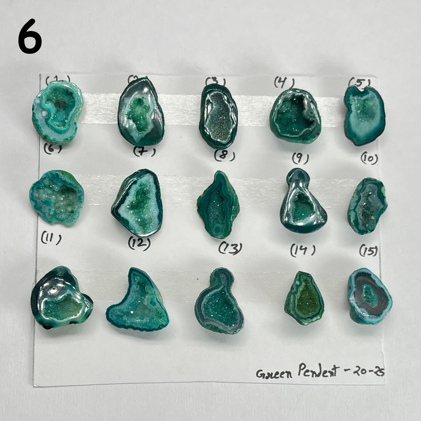 Geode Pendant stone by Selection 20 - 25MM Green My Store