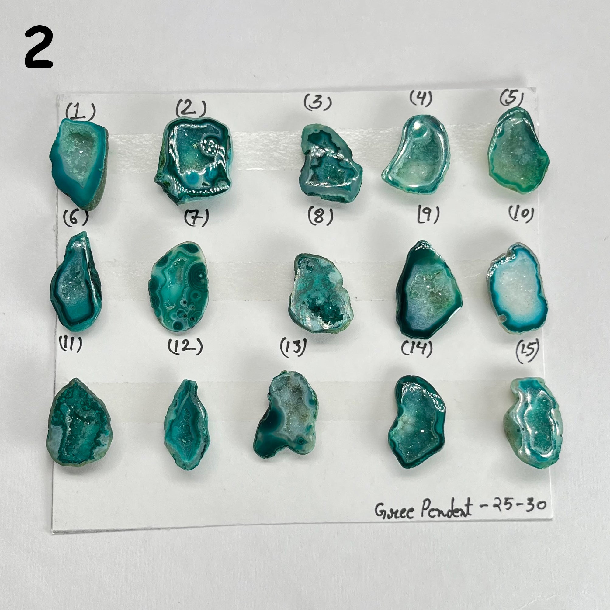 Geode Pendant stone by Selection 25 - 30MM Green My Store