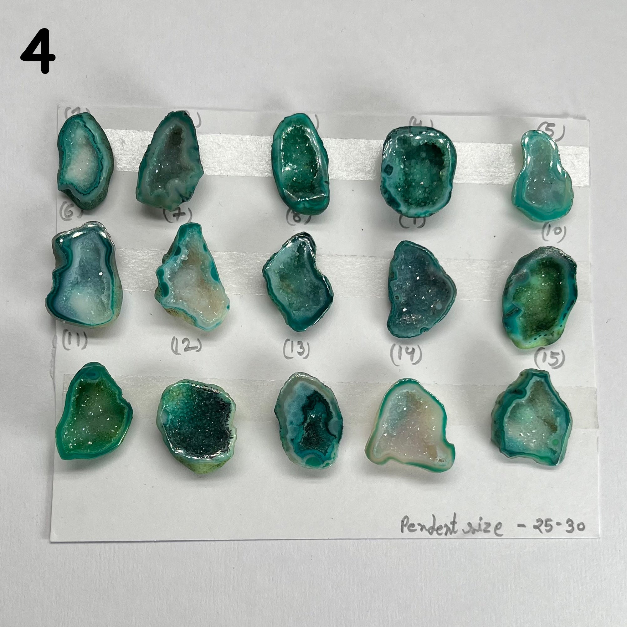 Geode Pendant stone by Selection 25 - 30MM Green My Store