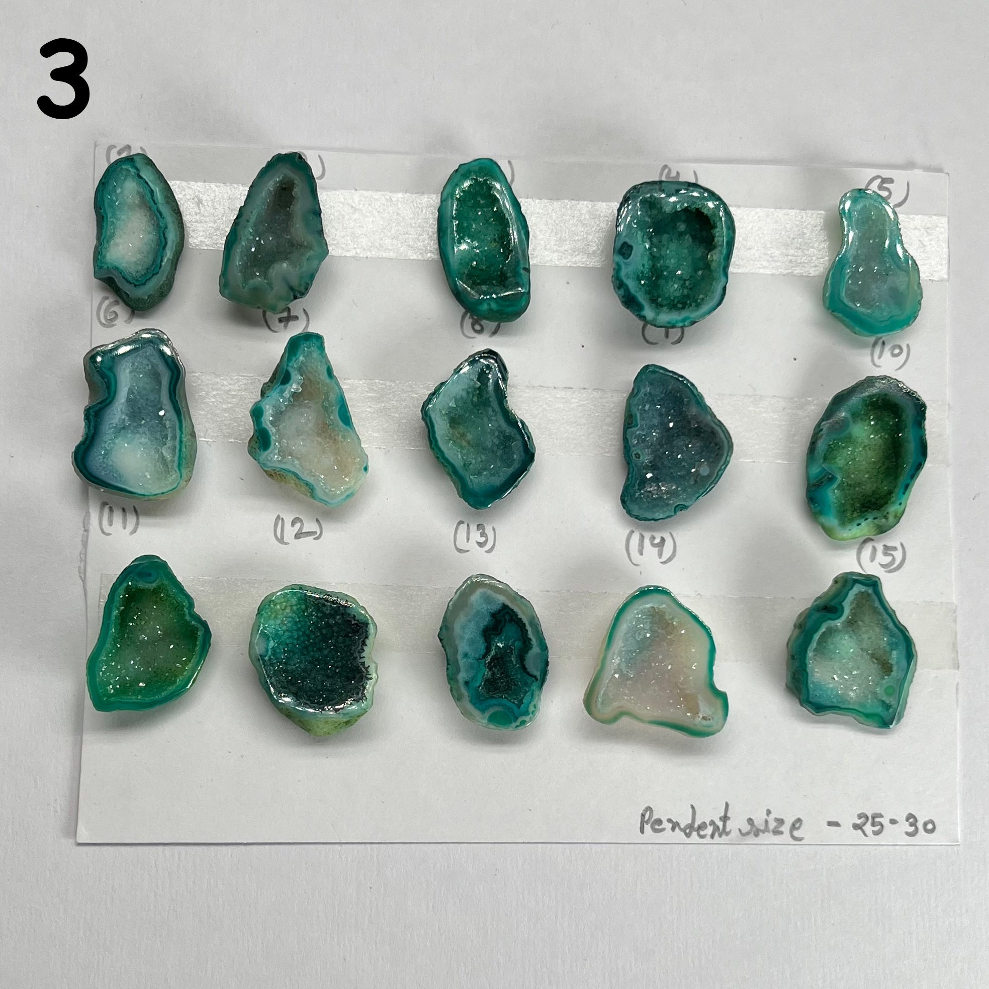 Geode Pendant stone by Selection 25 - 30MM Green My Store