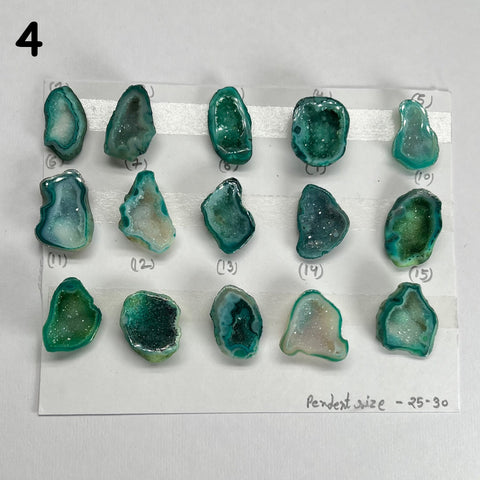 Geode Pendant stone by Selection 25 - 30MM Green My Store