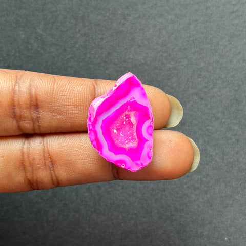 Pink Agate Druzy Geode Slices – Perfect for Ring Making