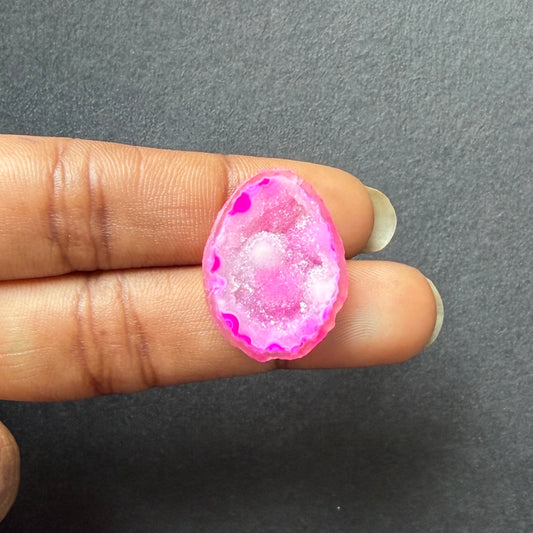 Pink Agate Druzy Geode Slices – Perfect for Ring Making