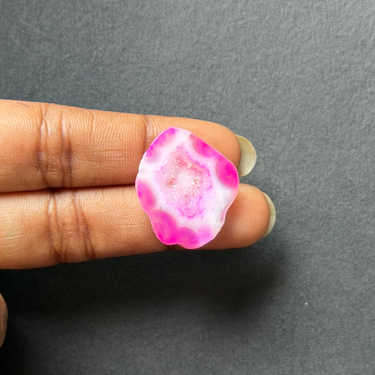 Pink Agate Druzy Geode Slices – Perfect for Ring Making