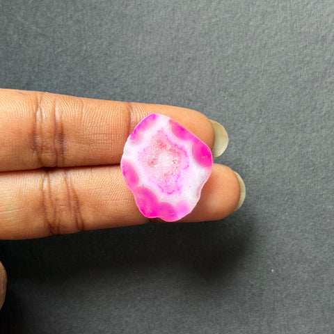 Pink Agate Druzy Geode Slices – Perfect for Ring Making