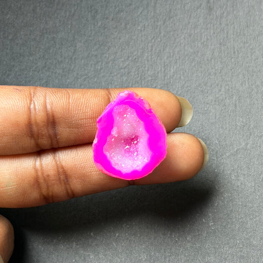 Pink Agate Druzy Geode Slices – Perfect for Ring Making