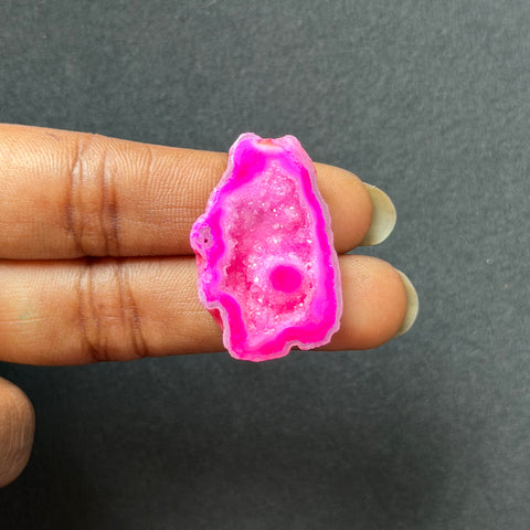 Pink Agate Druzy Geode Slices – Perfect for Ring Making