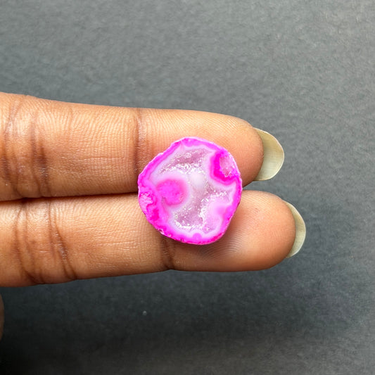 Pink Agate Druzy Geode Slices – Perfect for Ring Making