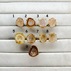 Rings by Selection Anokha Brass Gold Plated 20 - 25 MM biege My Store