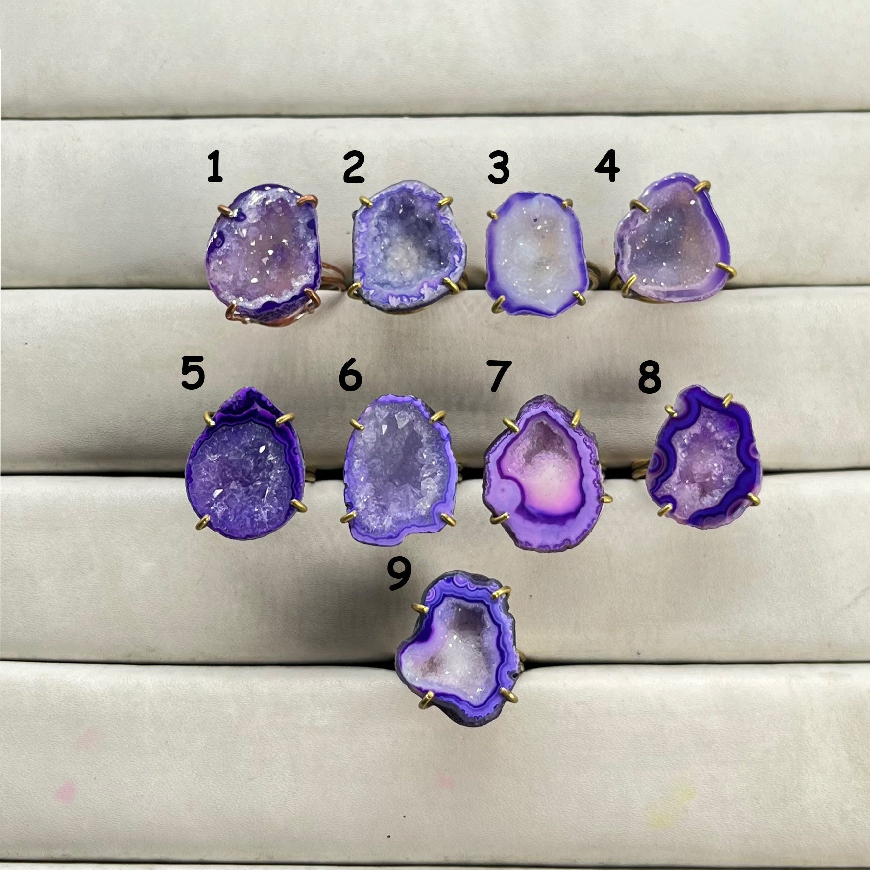 Rings by Selection Anokha Brass Gold Plated 20- 25 MM purple My Store