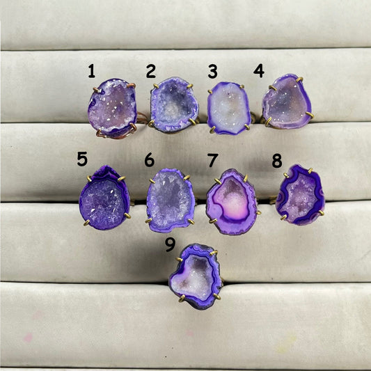 Rings by Selection Anokha Brass Gold Plated 20- 25 MM purple My Store