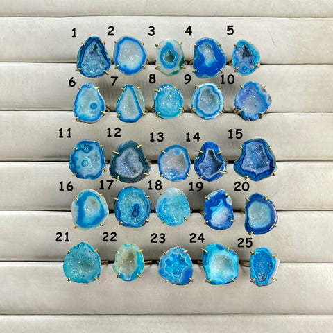 Rings by Selection Anokha Brass Gold Plated 20- 25 MM aqua My Store