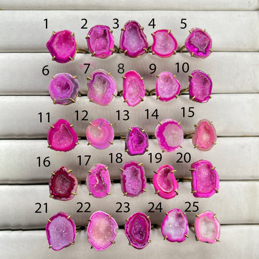 Rings by Selection Anokha Brass Gold Plated 20- 25 MM Pink My Store