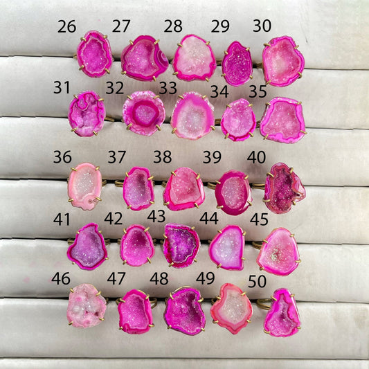 Rings by Selection Anokha Brass Gold Plated 20- 25 MM Pink My Store