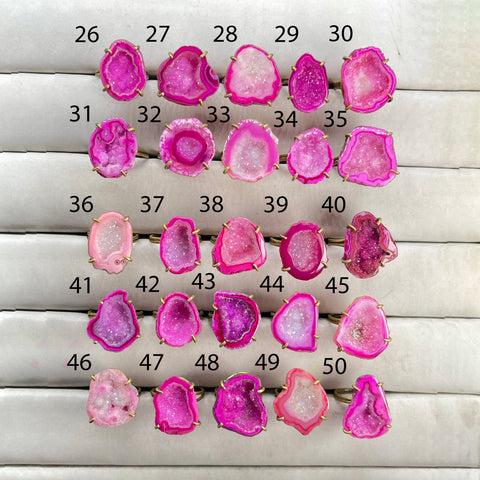 Rings by Selection Anokha Brass Gold Plated 20- 25 MM Pink My Store