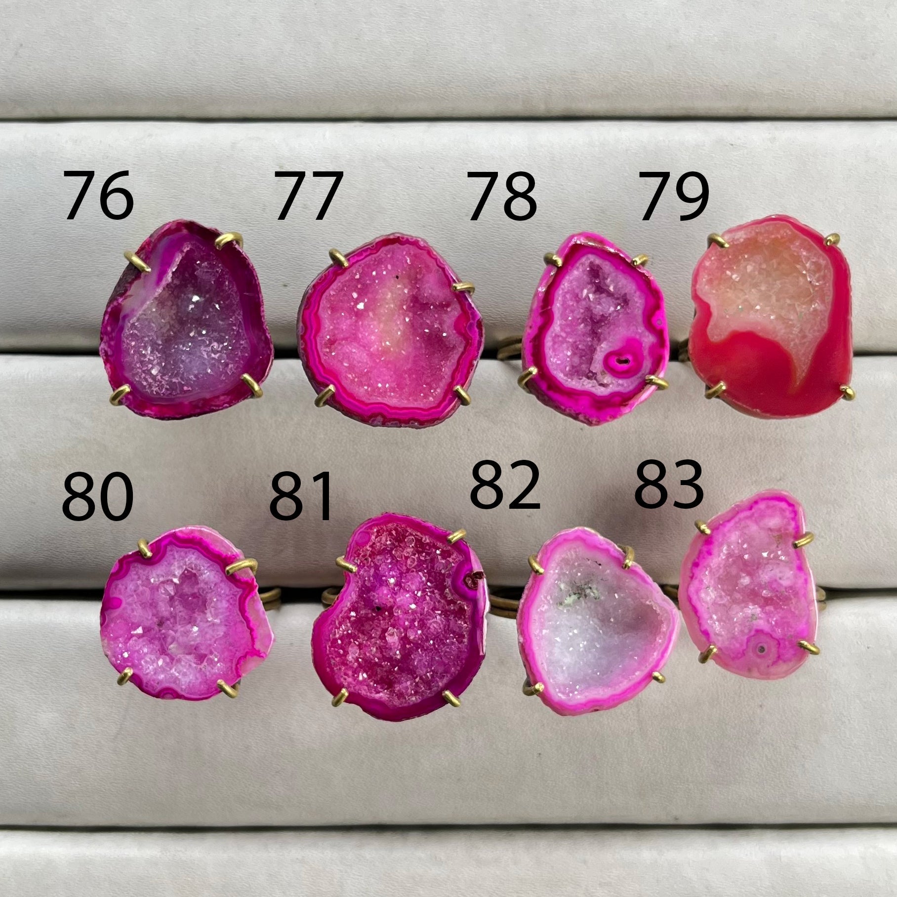 Rings by Selection Anokha Brass Gold Plated 20- 25 MM Pink My Store
