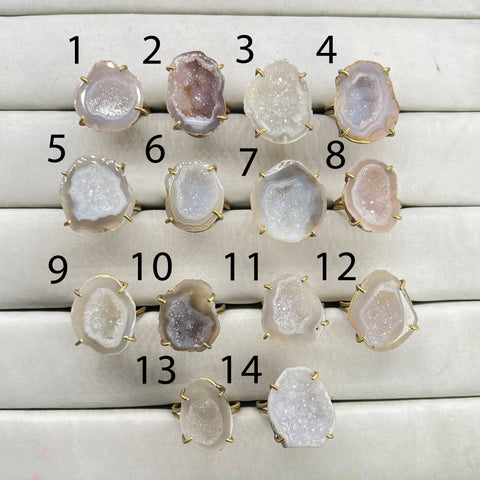 Rings by Selection Anokha Brass Gold Plated 15 - 20 MM Gray My Store