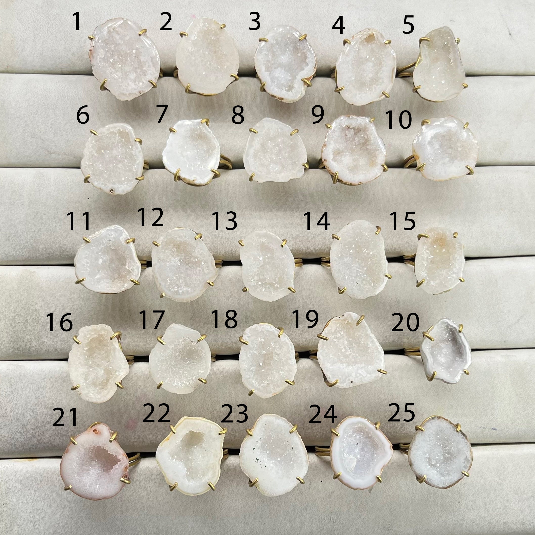 Rings by Selection Anokha Brass Gold Plated 20 - 25 MM White My Store
