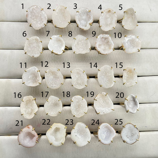 Rings by Selection Anokha Brass Gold Plated 20 - 25 MM White My Store