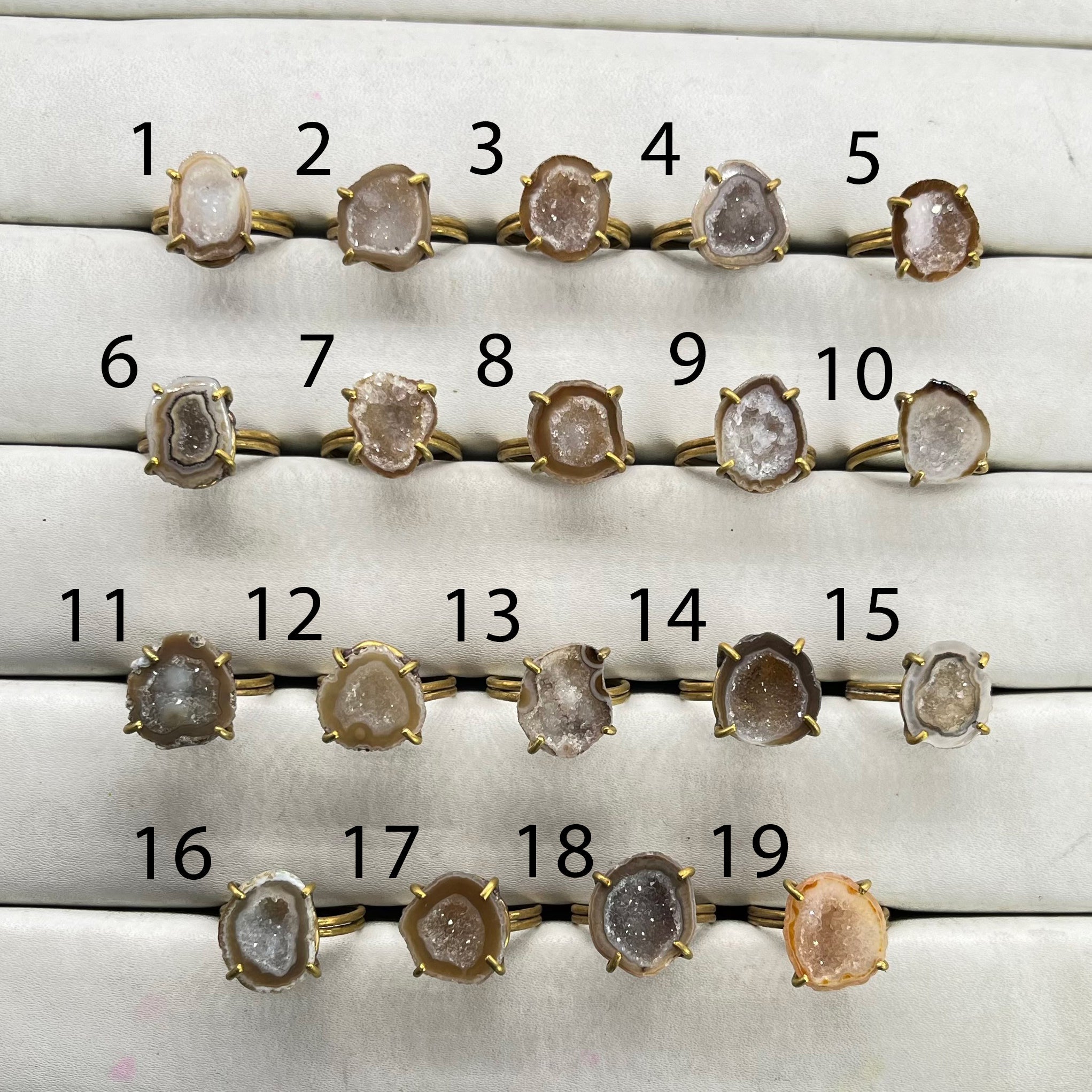 Rings by Selection Anokha Brass Gold Plated 15 - 20 MM Beige My Store