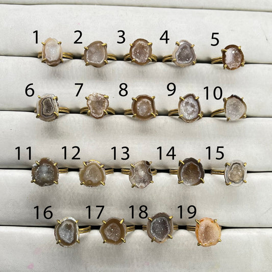 Rings by Selection Anokha Brass Gold Plated 15 - 20 MM Beige My Store
