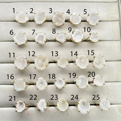 Rings by Selection Anokha Brass Gold Plated 15 - 20 MM White My Store