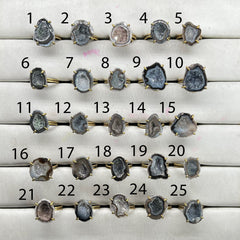 Rings by Selection Anokha Brass Gold Plated 15 - 20 MM Black My Store