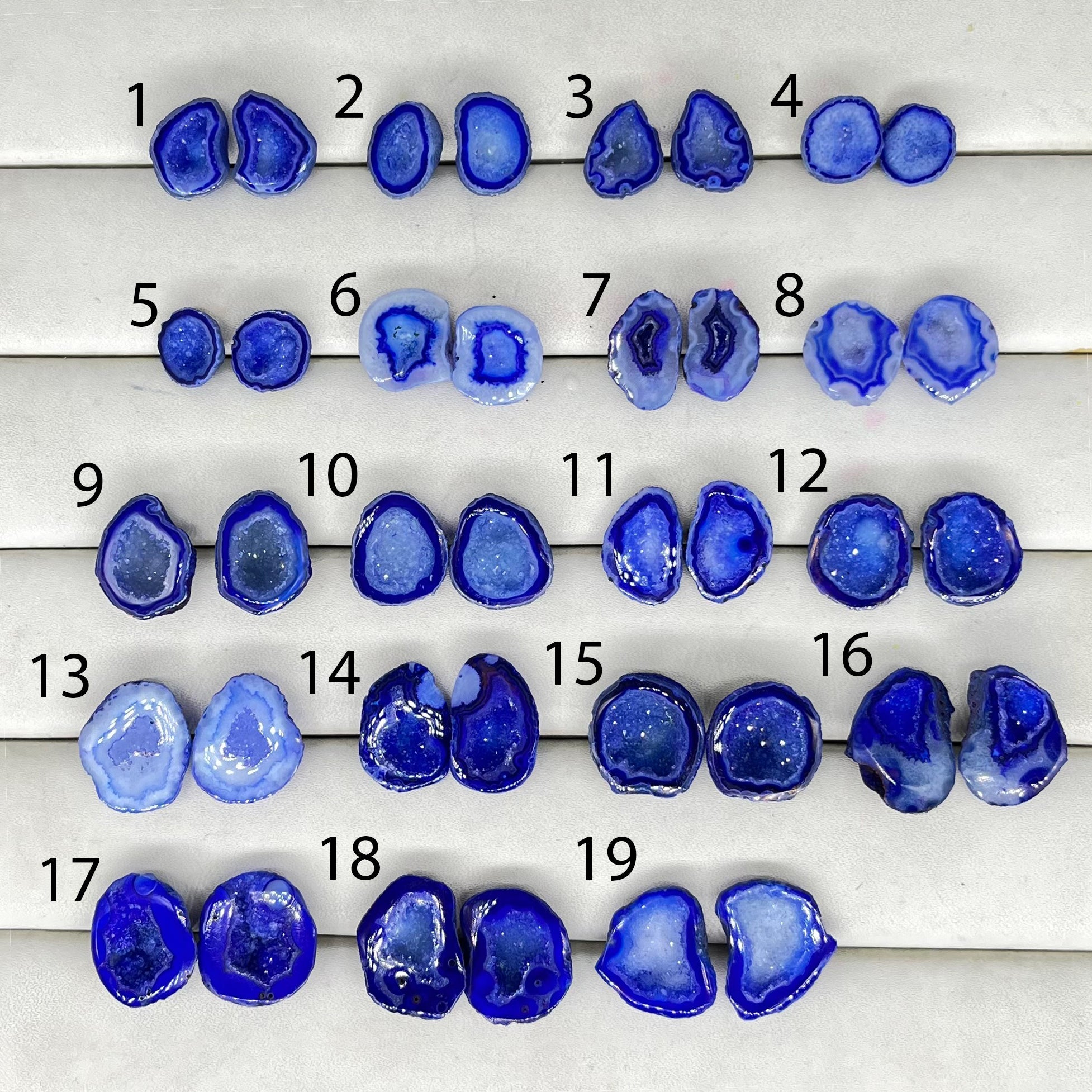 Geode Pairs ( Stud ) by Selection 10 - 25 mm Blue My Store