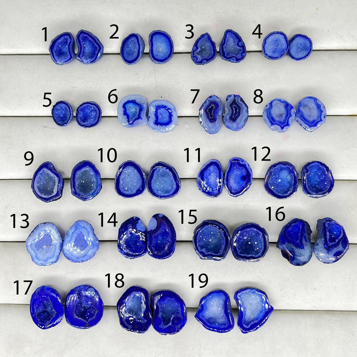 Geode Pairs ( Stud ) by Selection 10 - 25 mm Blue My Store