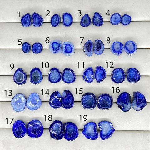 Geode Pairs ( Stud ) by Selection 10 - 25 mm Blue My Store