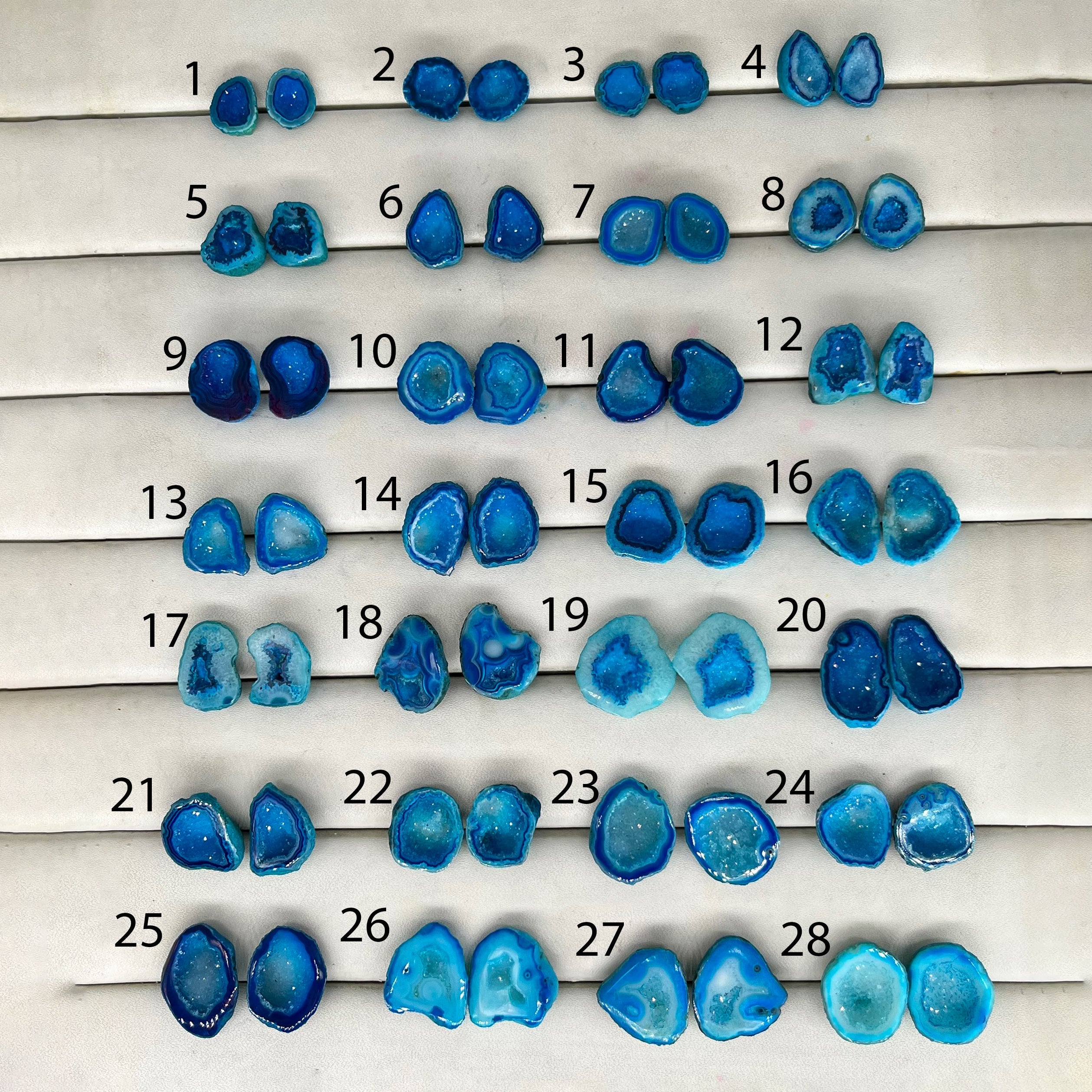 Geode Pairs ( Stud ) by Selection 10 - 25 mm Aqua My Store