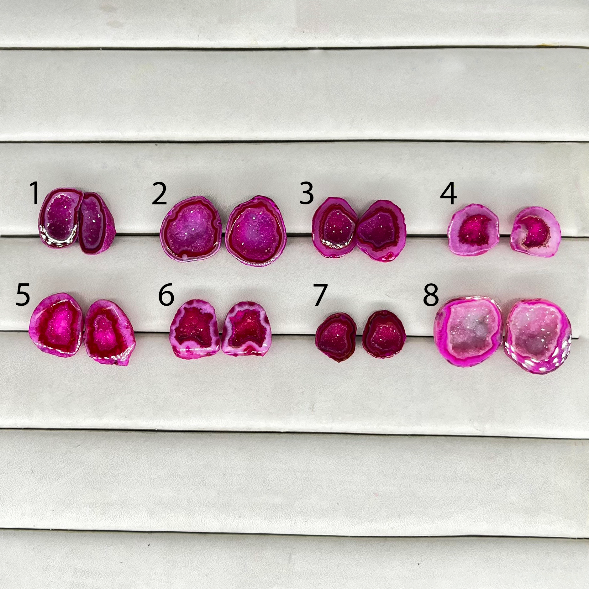 Geode Pairs ( Stud ) by Selection 15 - 25 mm Fuscia My Store