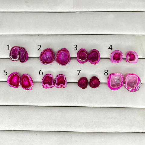 Geode Pairs ( Stud ) by Selection 15 - 25 mm Fuscia My Store
