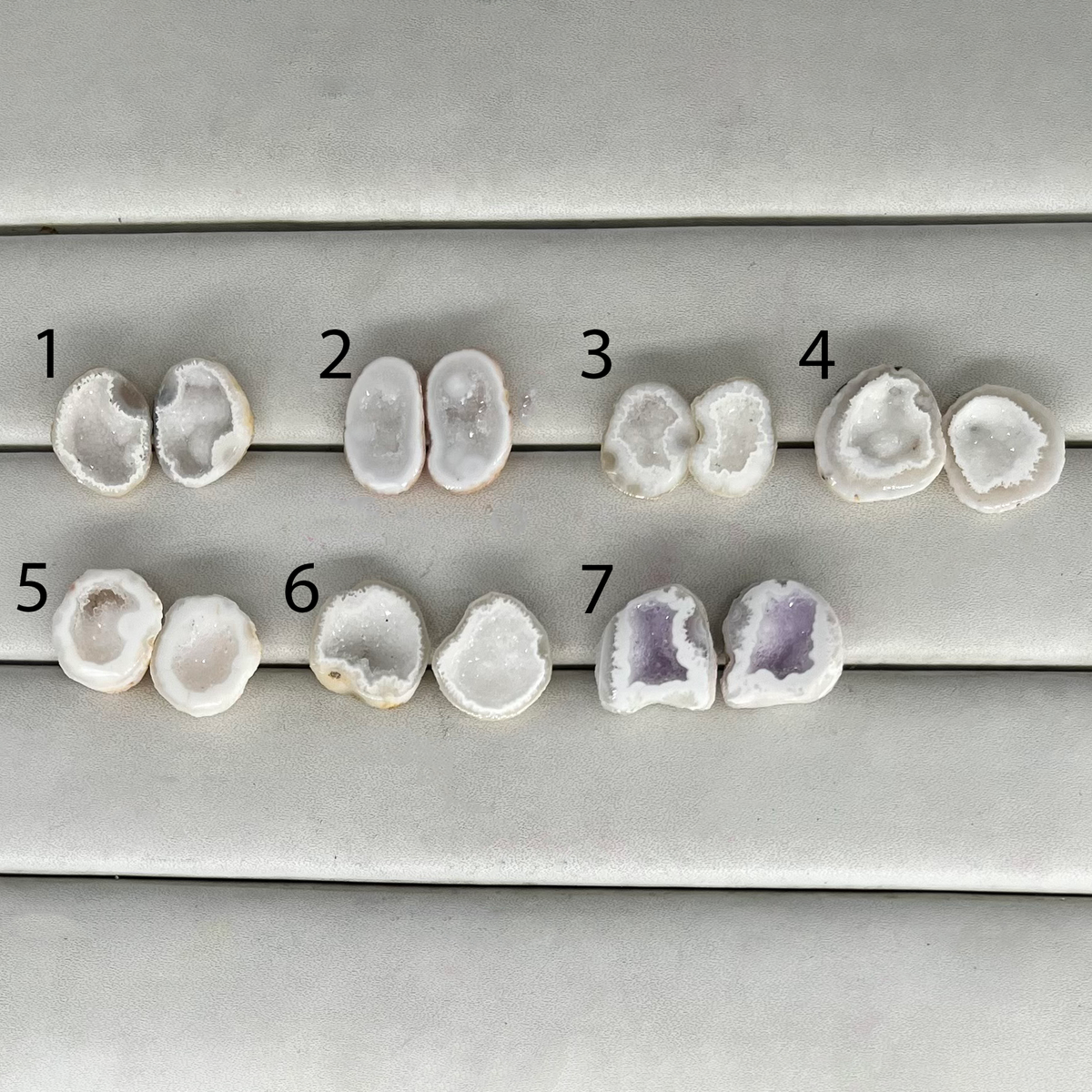 Geode Pairs ( Stud ) by Selection 15 - 25 mm White My Store