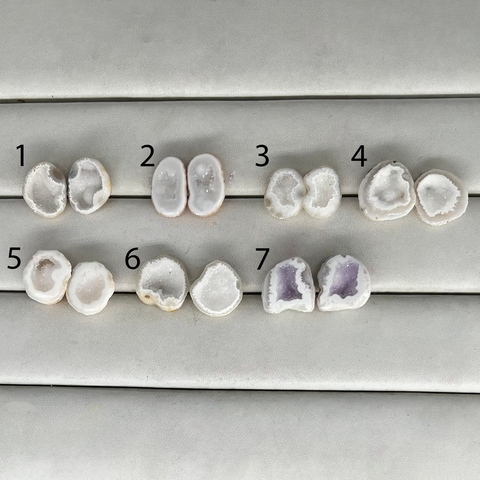 Geode Pairs ( Stud ) by Selection 15 - 25 mm White My Store