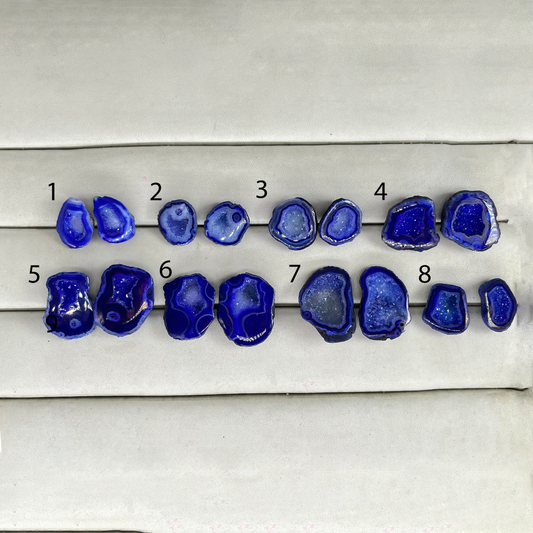 Geode Pairs ( Pendant ) by Selection 10 - 35 mm Blue My Store