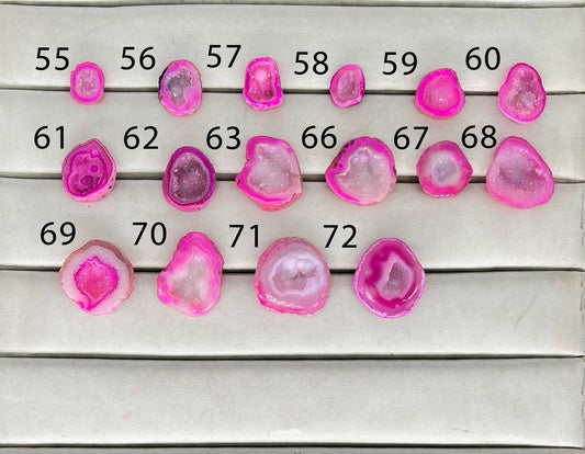 Geode Rings stone by Selection 20 - 25 mm Pastel Pink My Store
