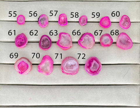 Geode Rings stone by Selection 20 - 25 mm Pastel Pink My Store