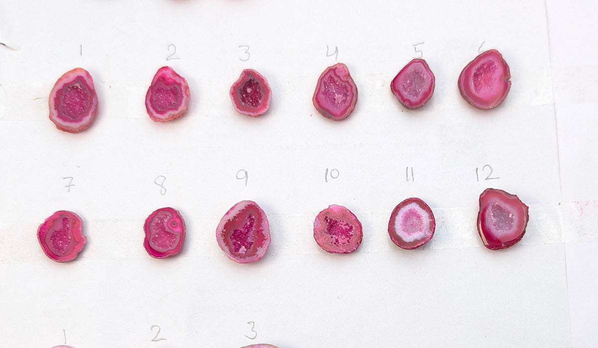 High-Grade Natural Pink Geode Stones 20–25mm – Beautiful Crystal Geodes DIY Jewelry For Ring | Get Exact Piece Shown in the Picture My Store