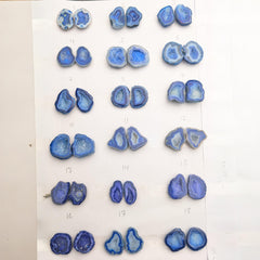 Blue Geode Pair Earrings | Natural 20-25 mm Stones | Unique Handpicked Matching Geodes for Earring My Store