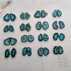 Green Geode Pair Earrings | Natural 30-35 mm Stones | Unique Handpicked Matching Geodes for Earring My Store